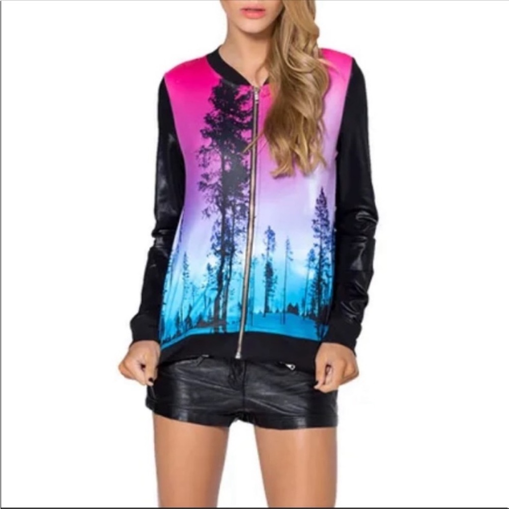 BLACKMILK Aurora-Skye Pink GF Bomber jacket, limited collection, Sz S